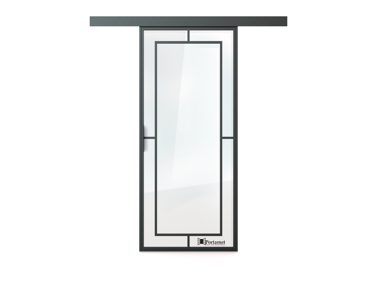 Nero Classic Single Glazed Steel Sliding Door